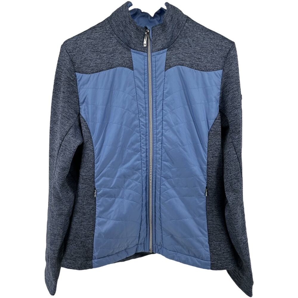 Descente Thinsulate Full Zip Puffer Hybrid Jacket Colorblock Fleece Blue 12